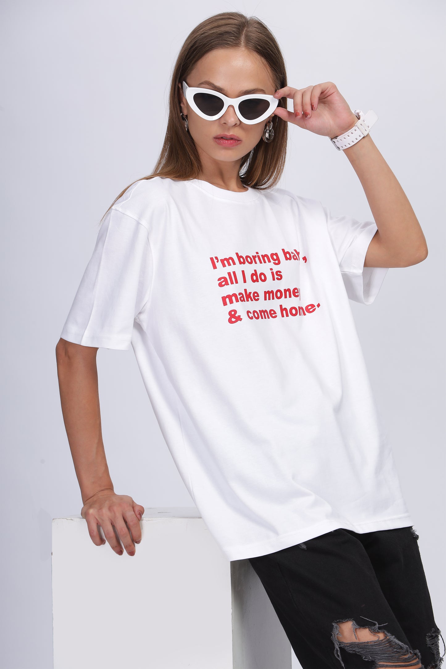 White - Boring Baby Tee