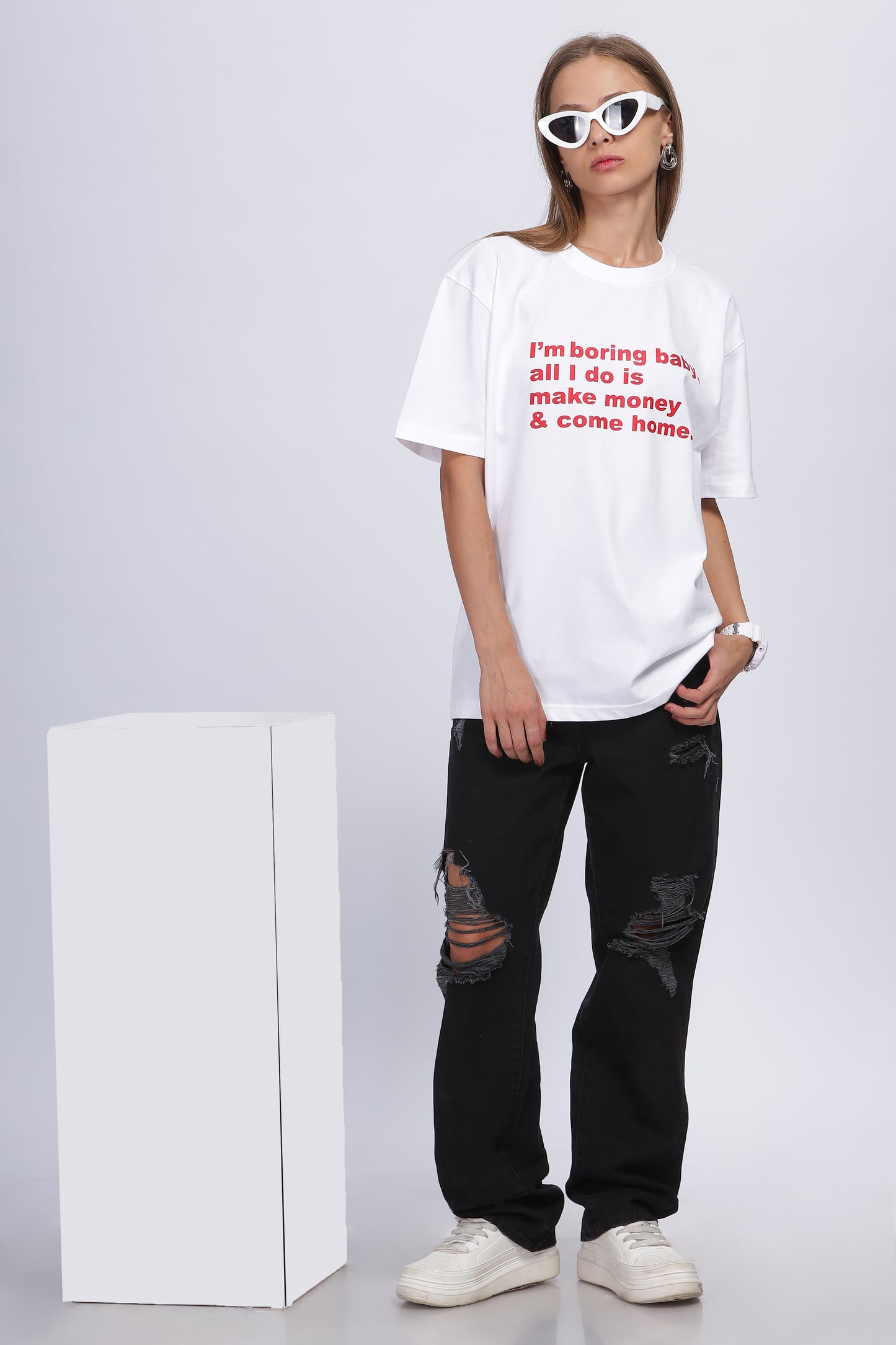 White - Boring Baby Tee