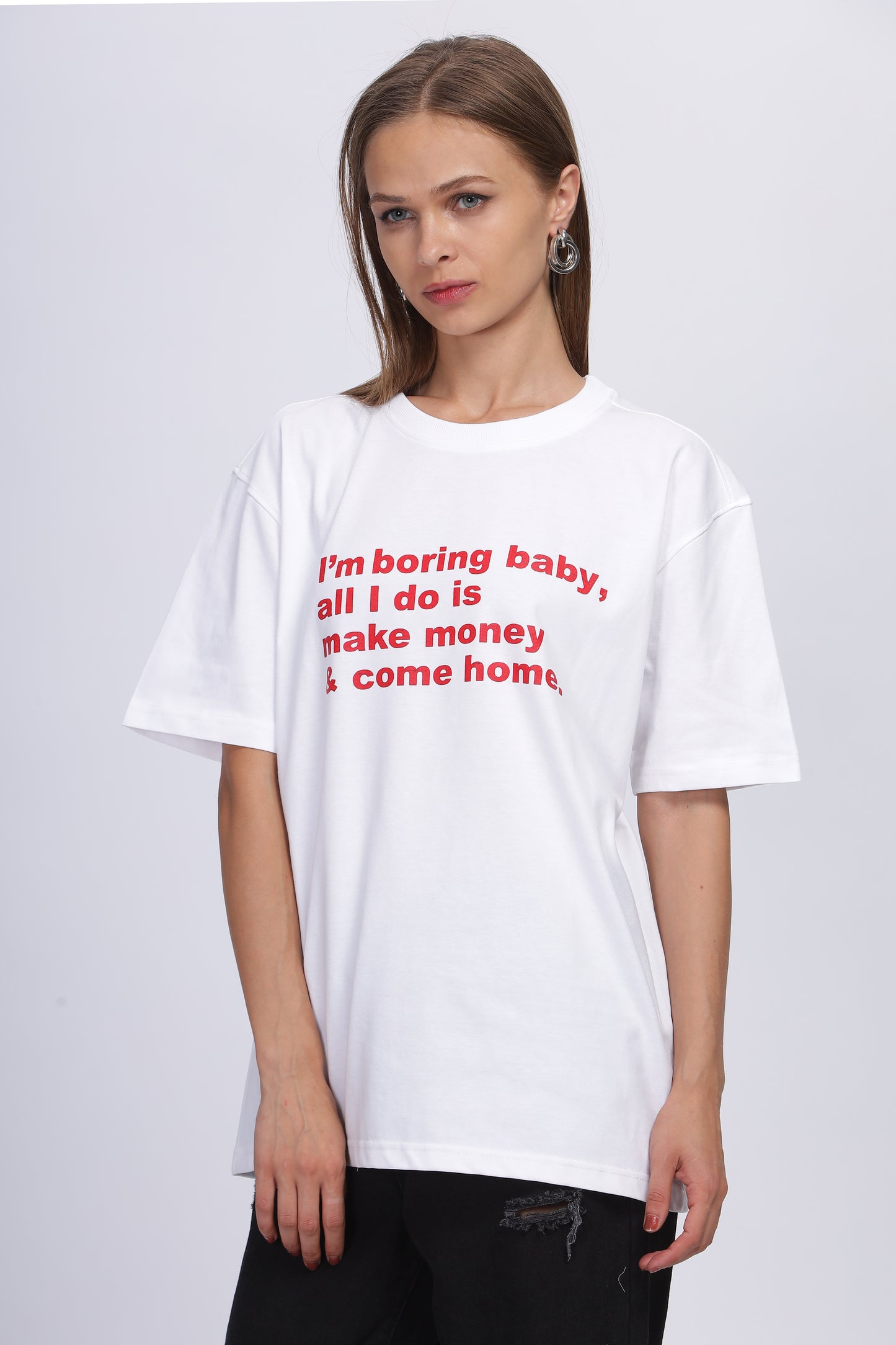 White - Boring Baby Tee