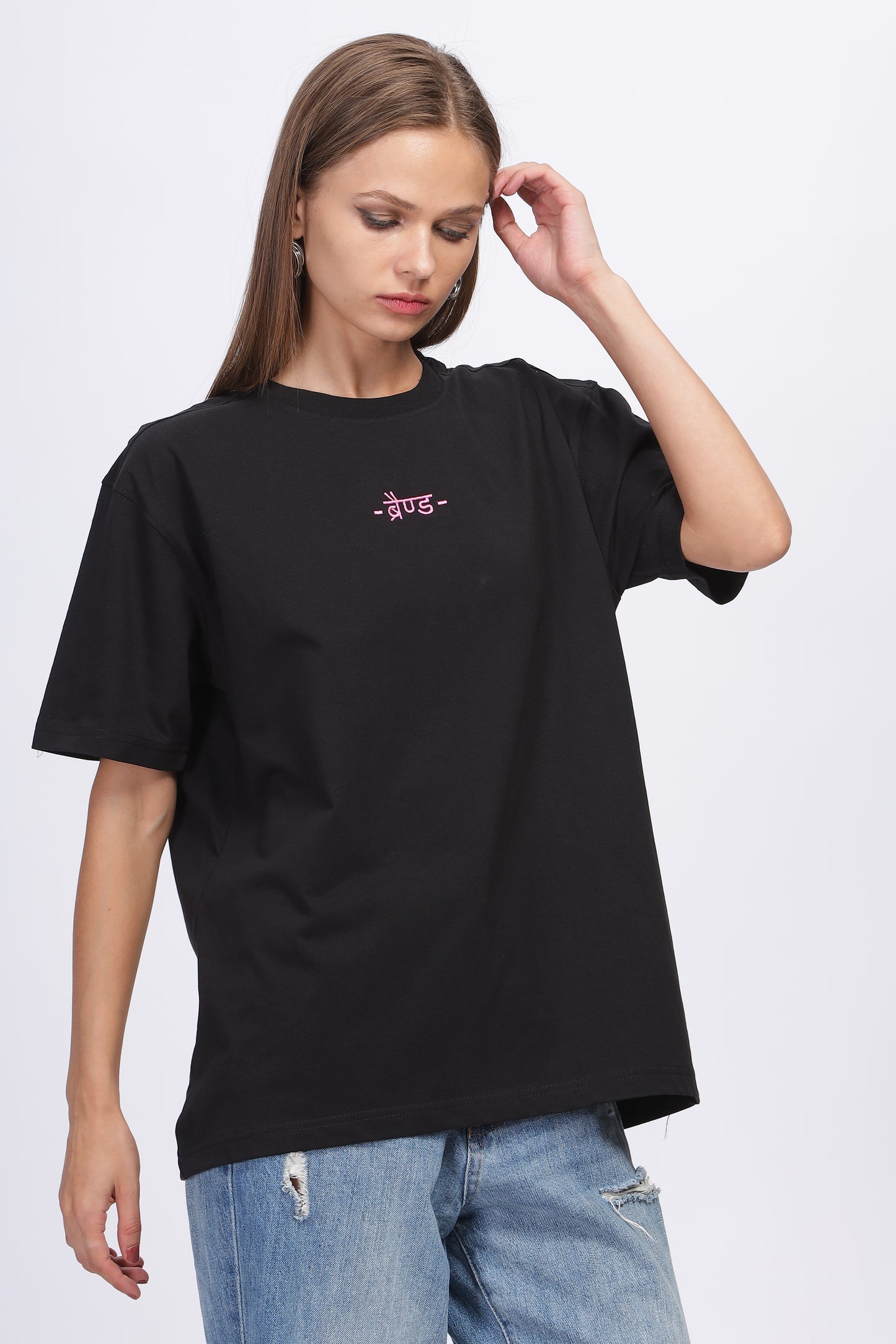 Brilliant Black - Rice Stitch Tee