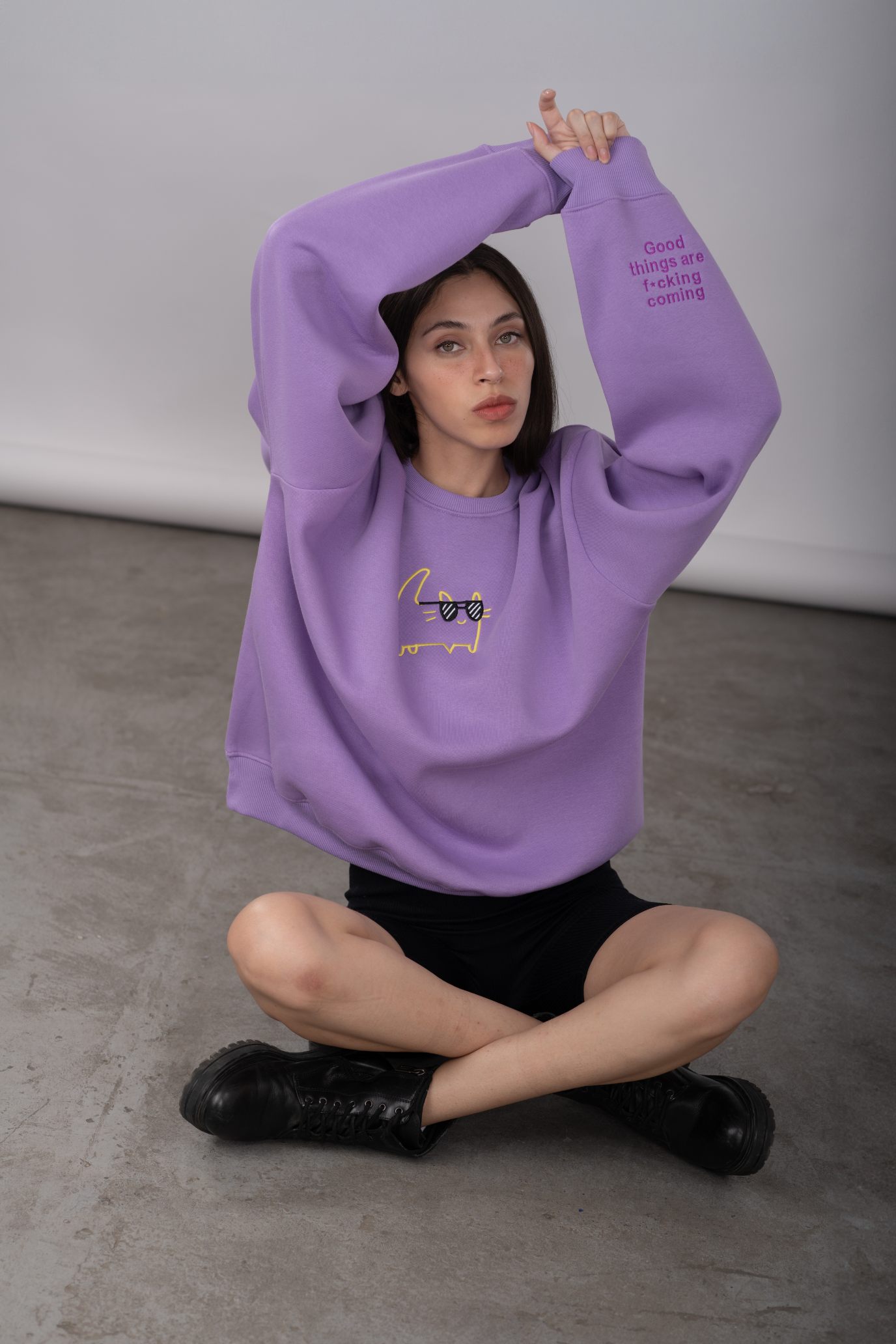Deep Lavender - Shady Cat Sweatshirt