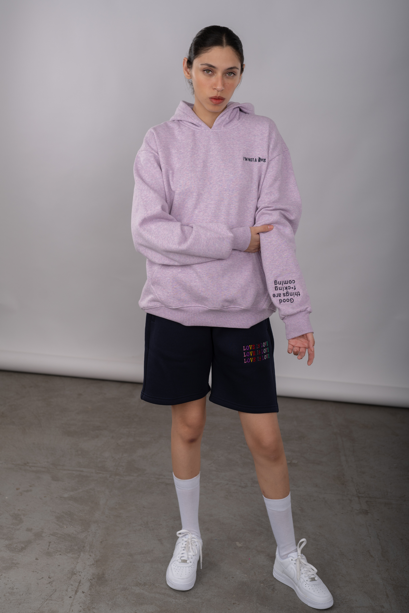 Lavender Melange - Box Hoodie & Short